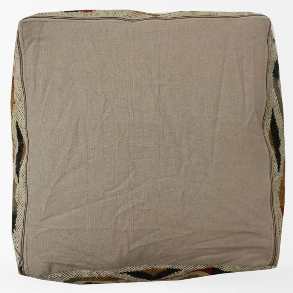 Puf azteca mezcla de yute beige - Imagen 4