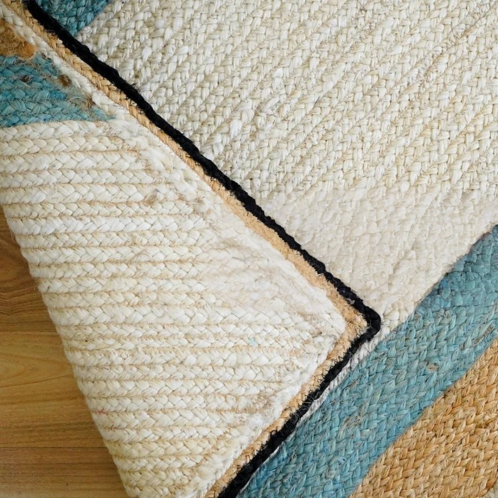 Alfombra de yute abstracta trenzada - Imagen 6