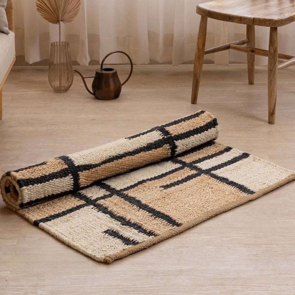 Alfombra gruesa de cáñamo y yute - Imagen 2