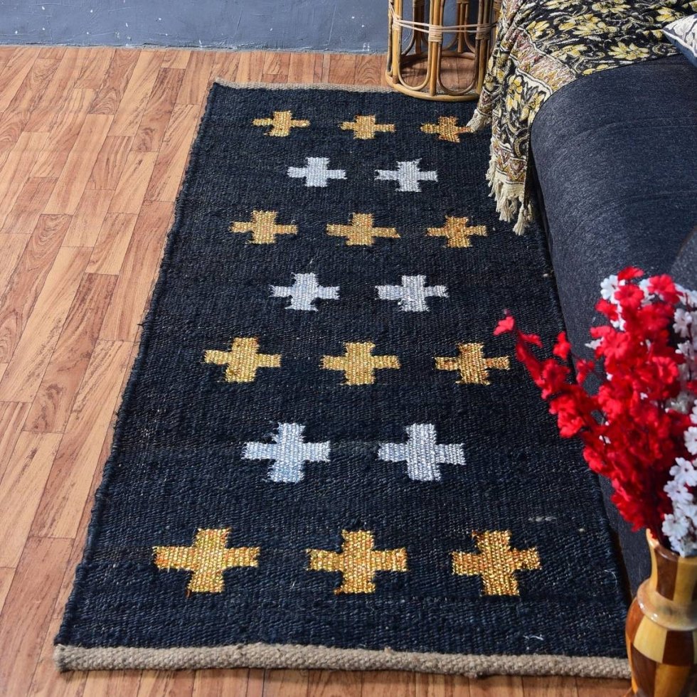 Alfombra cruzada de cáñamo y yute - Imagen 2