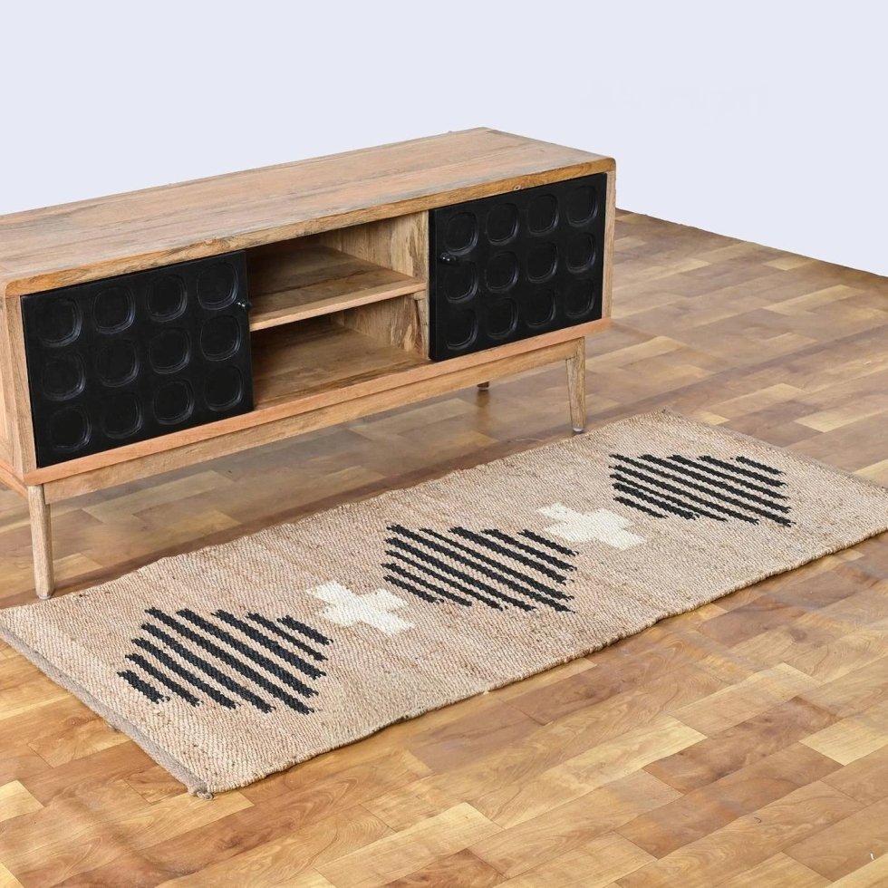 Alfombra romboidal de cáñamo y yute - Imagen 2