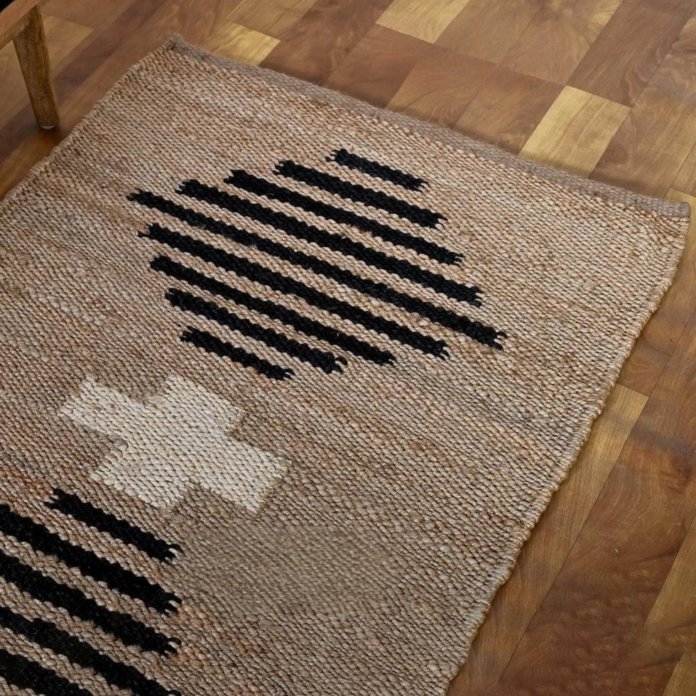 Alfombra romboidal de cáñamo y yute - Imagen 3