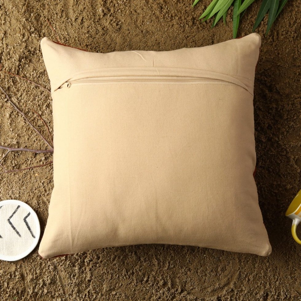 Cojín kilim marfil mezcla de yute - Imagen 4