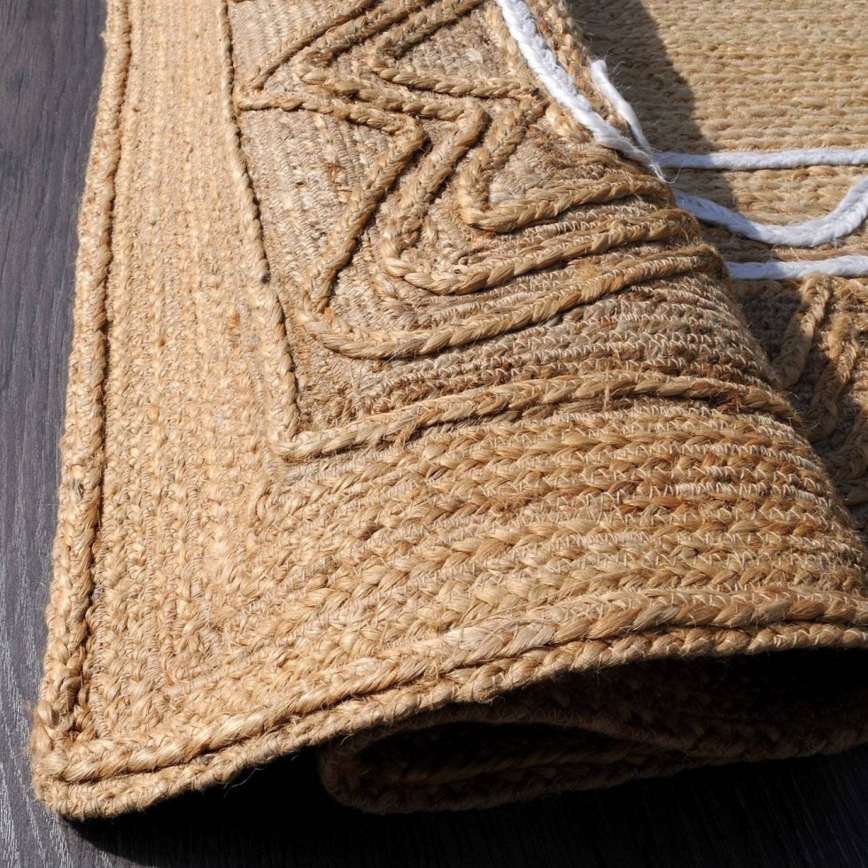 Alfombra de yute trenzado con textura natural - Imagen 2