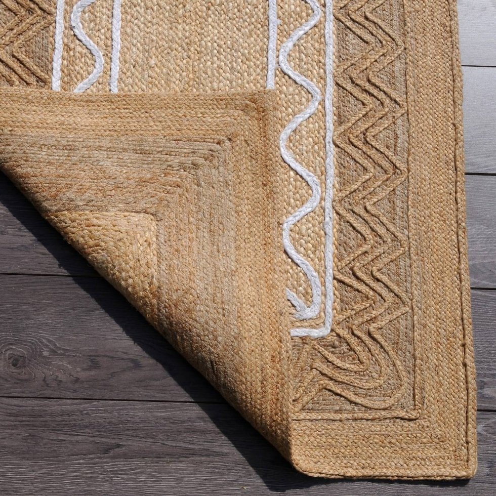 Alfombra de yute trenzado con textura natural - Imagen 3