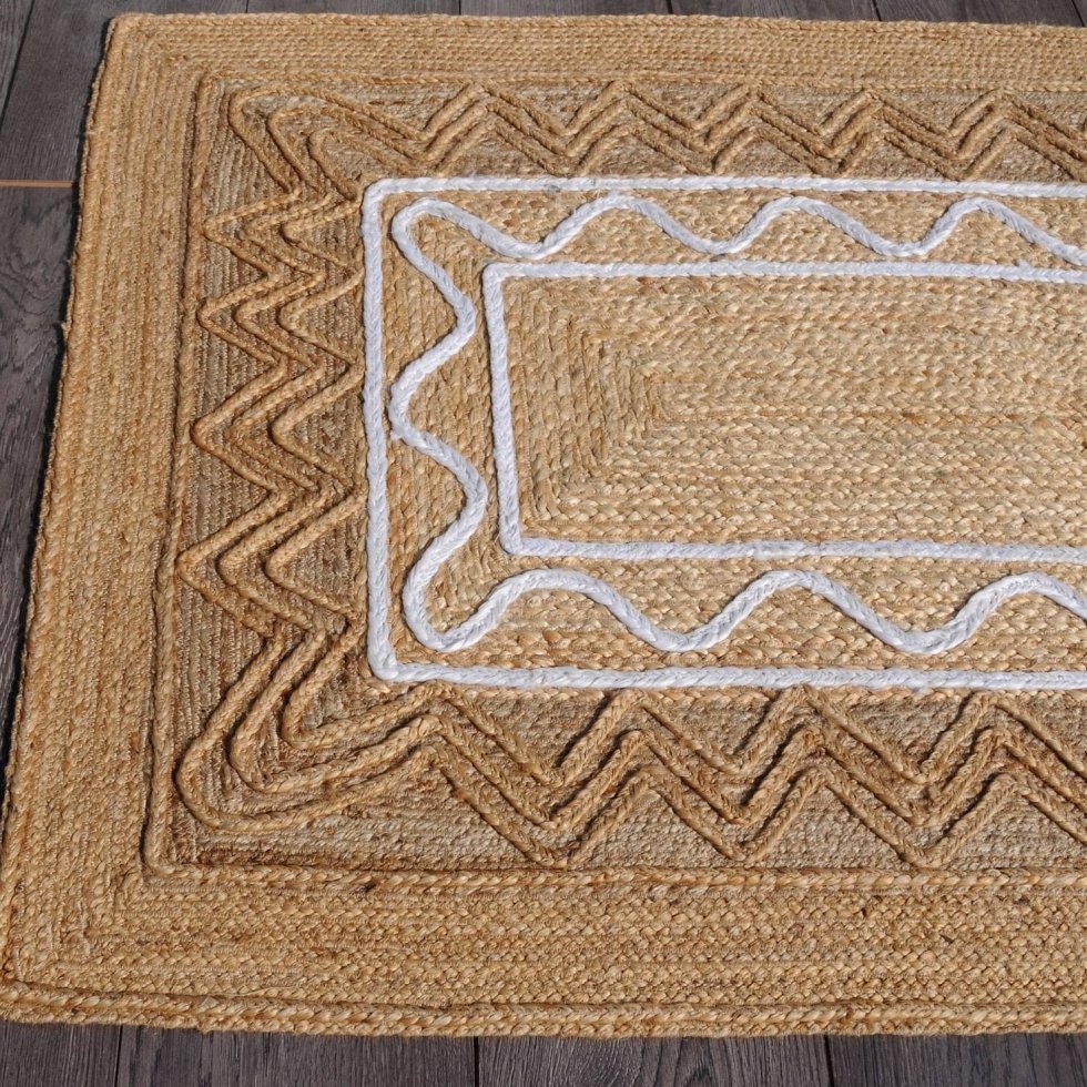 Alfombra de yute trenzado con textura natural - Imagen 4