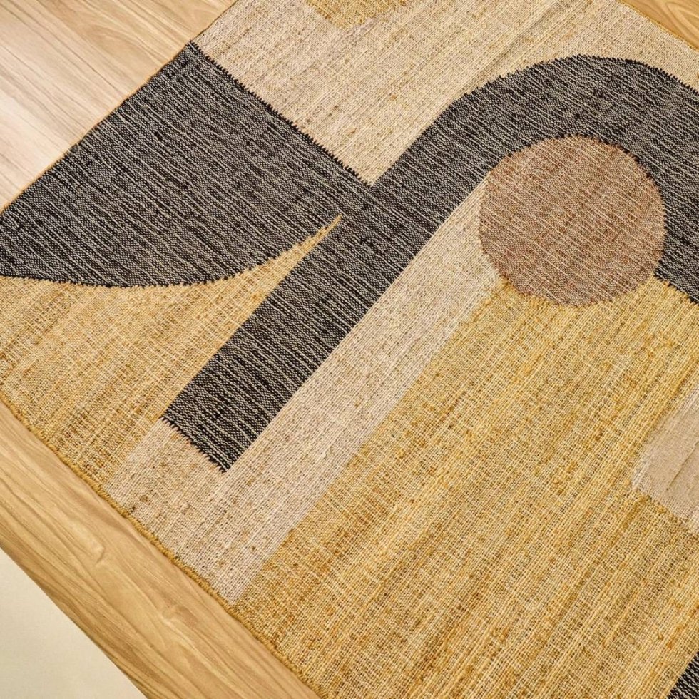 Alfombra de yute rústica moderna salón - Imagen 3