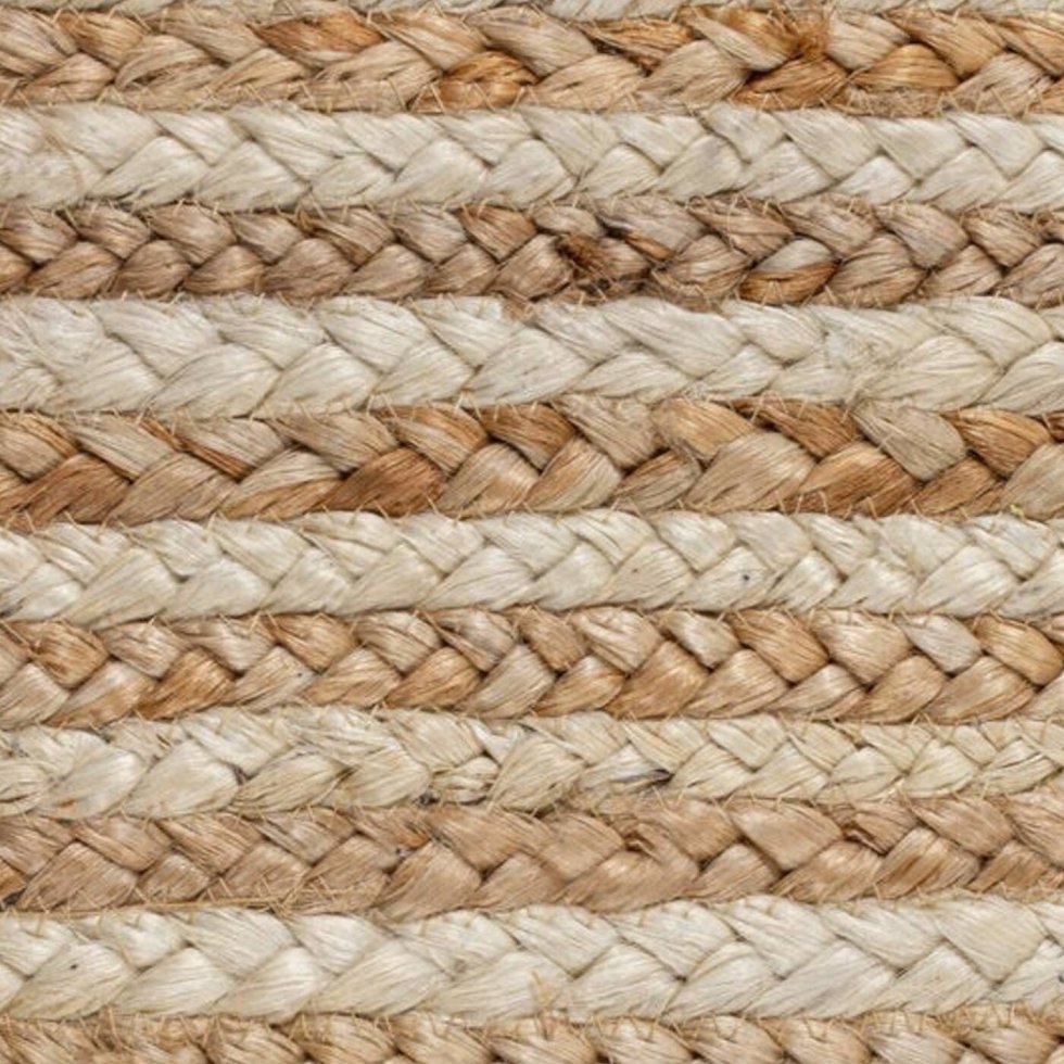Alfombra de yute a rayas con borlas - Imagen 5