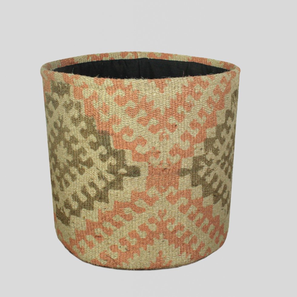 Cesta de yute tribal para planta - Imagen 2