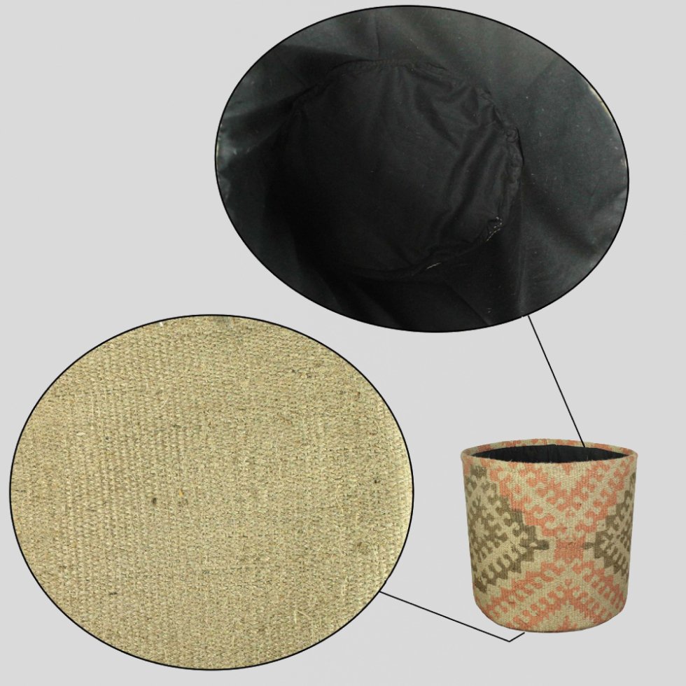 Cesta de yute tribal para planta - Imagen 3