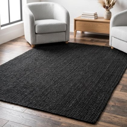 Inicio Black jute area rug