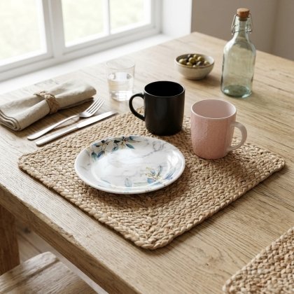 Braided square jute placemats