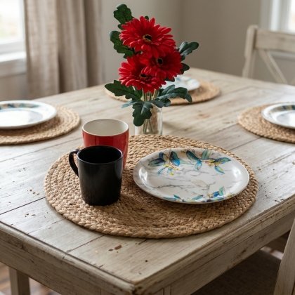 Jute braided round placemats