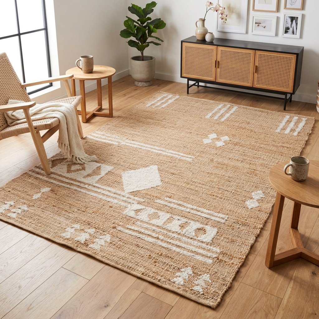 Alfombra de yute mezcla de algodón Jute cotton blend rug