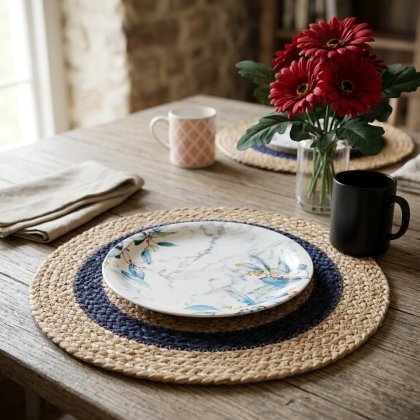 Navy target jute placemats
