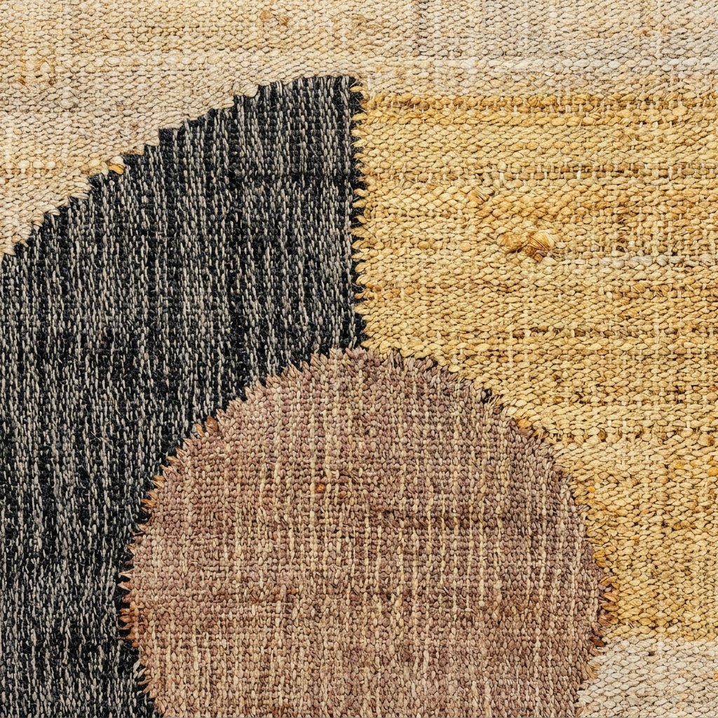 Alfombra de yute rústica moderna salón Rustic modern jute rug living room