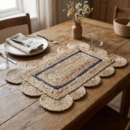 Scalloped jute placemats