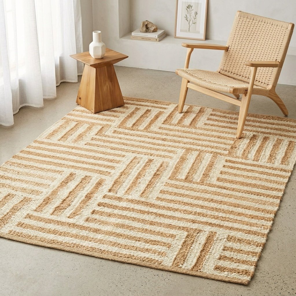 Alfombra de yute vs cáñamo: diferencias en textura, durabilidad y cuidado Scandinavian style hemp jute rug