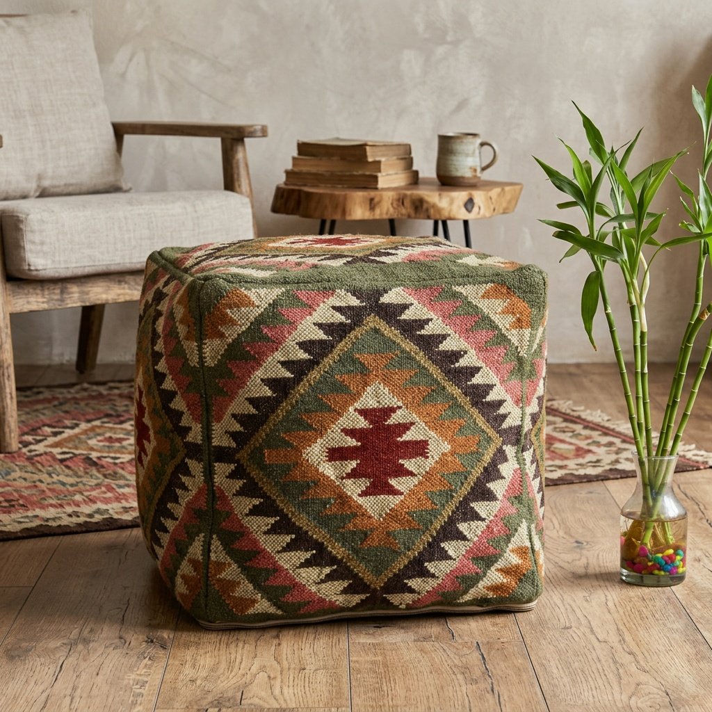 Puf suroeste de mezcla de yute Southwest jute blend pouf