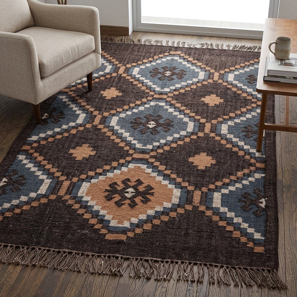 Alfombras kilim vintage de lana y yute Vintage wool and jute kilim rugs