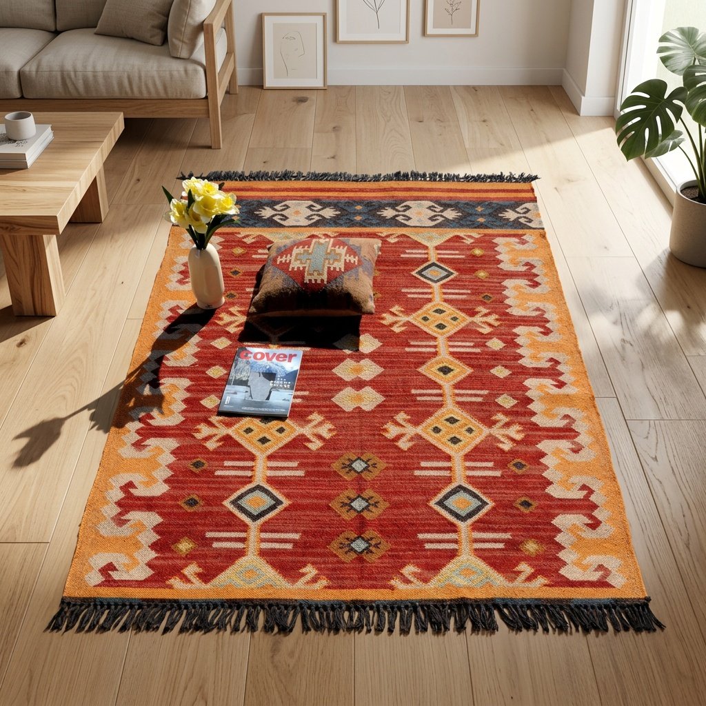 Alfombras kilim lavables de lana y yute Washable wool and jute kilim rugs