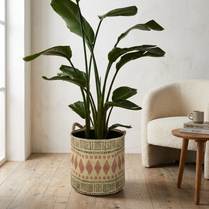 Inicio Aztec jute round basket