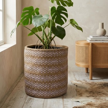 Inicio Brown jute round basket