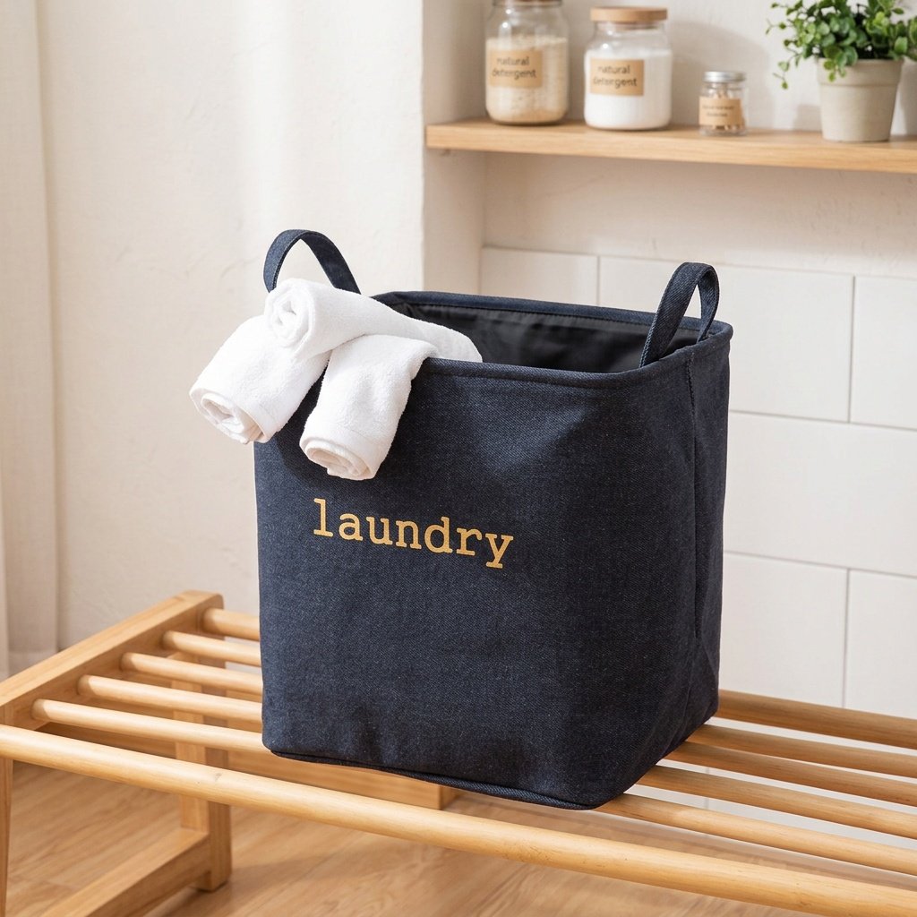 Cesto de la ropa de yute plegable Foldable jute laundry basket
